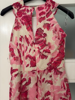 Vestido Betzia estampado floral rosa y beige