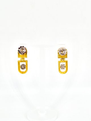 048-04-00181 Pendientes Oro 18K Combinado Diamante