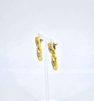 048-04-00181 Pendientes Oro 18K Combinado Diamante