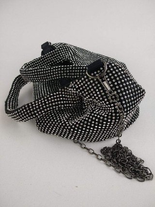 Bolso tote pequeño brillos asa cadena mujer