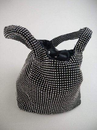 Bolso tote pequeño brillos asa cadena mujer