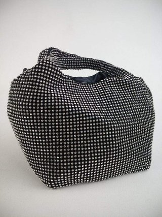 Bolso tote pequeño brillos asa cadena mujer