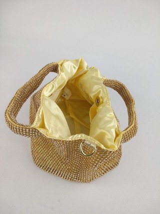 Bolso tote pequeño brillos asa cadena mujer