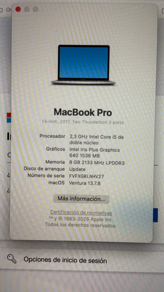 MacBook Pro 13 2017 Gris/Plata