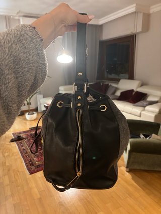Borsa PrimaDonna Ecopelle e Felpa Patch
