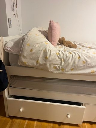 Cama nido blanca con cajones