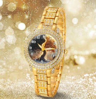 Reloj Dorado Lujo Unisex Moderno
