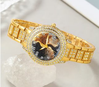 Reloj Dorado Lujo Unisex Moderno