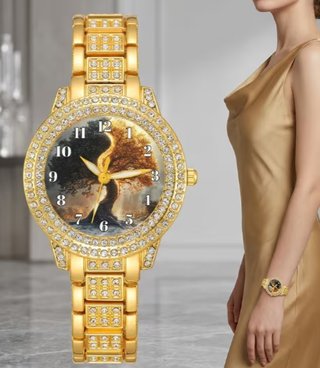 Reloj Dorado Lujo Unisex Moderno