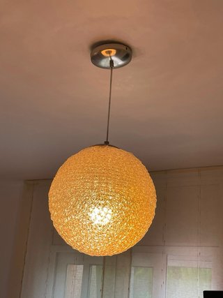 Lámpara colgante esférica cristal y metal