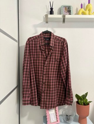 Camisa leñador cuadros roja y marrón