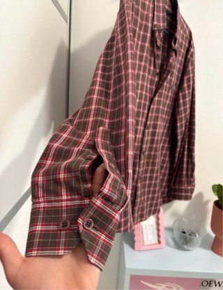 Camisa leñador cuadros roja y marrón