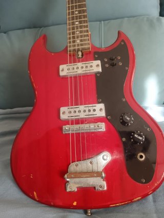 Guitarra eléctrica Kay K-2T K2 SG de los 7O con fu