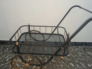 Carrito bar vintage cristal y metal