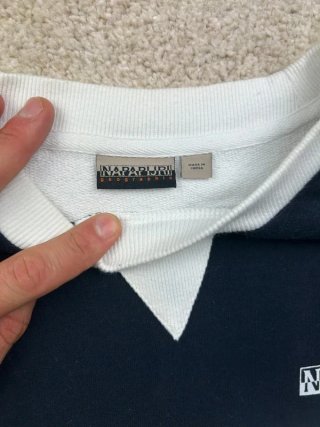 Sudadera Napapijri XL Y2K Negra Blanca