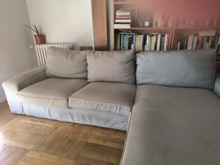Sofá Ikea 2 plazas + diván gris/beige