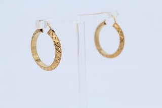 Pendientes Aro Oro 18kTexturizado.Ref:042-04-00021