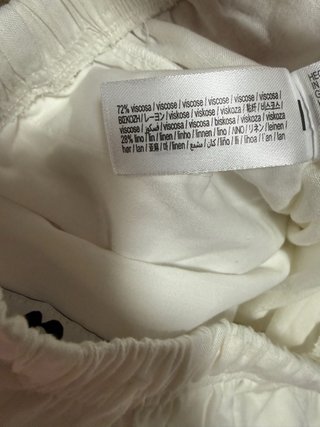 Pantalón Bershka Lino Blanco Talla XS