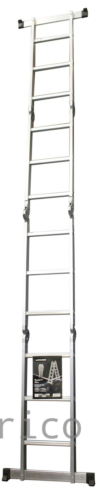 Escalera Multisusos Aluminio Profesional 4x3 Peldaños Plataforma - 10086