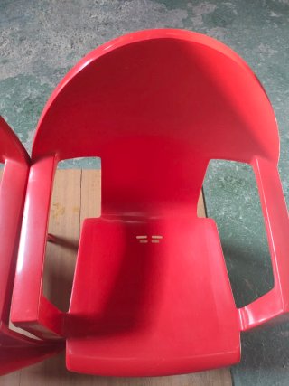 Lote 3 sillas de plástico rojas