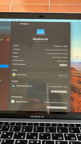 MacBook Air 13 (Gris) 2018, 8GB RAM 128GB SSD