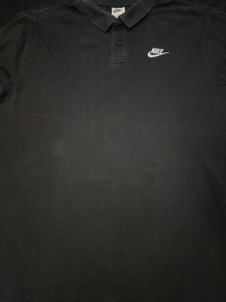 Nike Polo Vintage Hombre Negro Swoosh Bordado XL