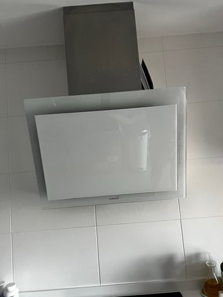 Campana extractora cristal blanco decorativa