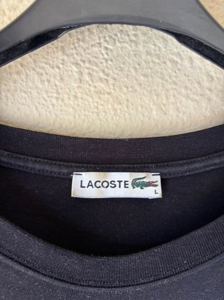 Camiseta Lacoste Negra Logo Cocodrilo