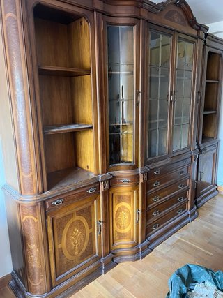 Mueble antiguo madera maciza vitrina gabinete