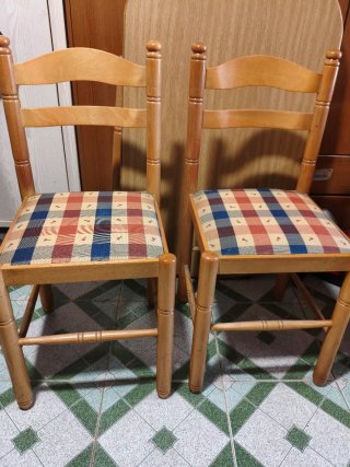 Mesa extensible madera + 2 sillas