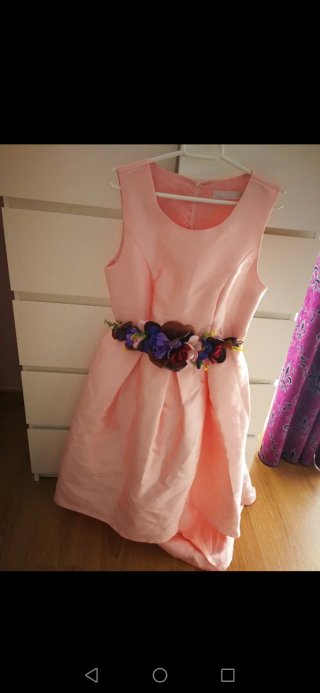 Vestido ceremonia rosa T. M