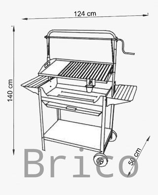 Barbacoa Premium Acero Inoxidable 140x50x124 cm TROIA CX BR - Orework