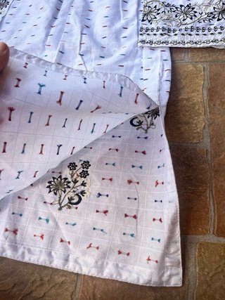 Kaftano bianco ricamato taglia L