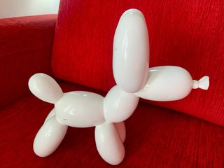 Escultura Perro Globo Blanca Pop Art 28x10x26