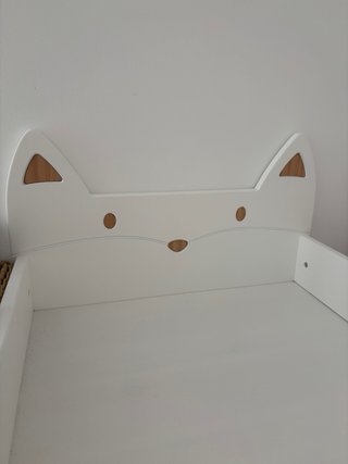 Cambiador bebé diseño zorro blanco.
