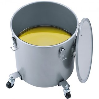 Cubo de Grasa para Freír, Caddy de Desecho de Aceite de 8 Gal con Base de Ruedas, Acero Carbono con Recubrimiento a Prueba de Óxido, Contenedor de Transporte de Aceite con Tapa, Clips de Bloqueo, ...