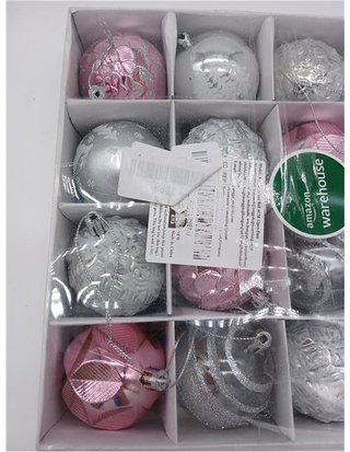 Bolas de Navidad Rosa 6CM - 12 PCS Bolas para Arbol de Navidad - Adornos para Árboles de Navidad Plástico - Regalos de Colgantes de