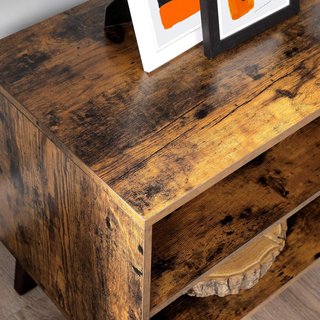 Mueble TV para Televisor de Hasta 60 Pulgadas, Armario para TV con 2 Puertas, Estantes Ajustables, Largo 140 Cm, para Sala de Estar, Dormitorio, Marrón Vintage LTV027X01