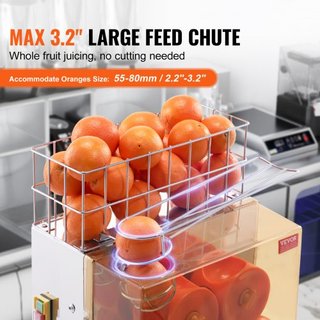 Máquina Exprimidora de Naranjas Comercial, Extractor de Jugo Automático de 120W con Grifo de Agua, Exprimidor de Naranjas de Acero Inoxidable 20 Naranjas/Minuto, con Caja de Filtro Extraíble, Cubi...