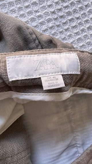 Bermuda Zara Lino y Algodón Color Topo