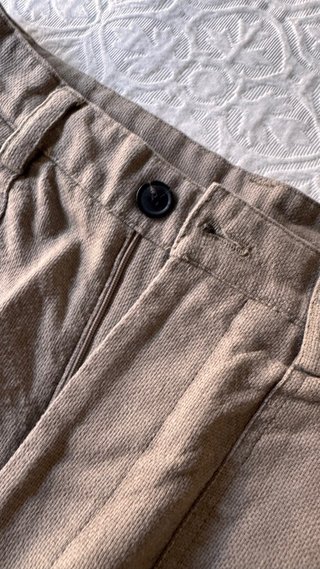 Bermuda Zara Lino y Algodón Color Topo