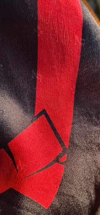 Pañuelo de seda Nina Ricci negro y rojo