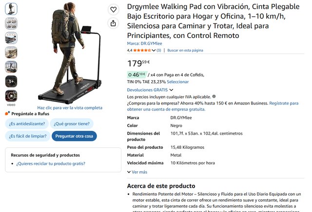 Cinta Plegable Silenciosa Caminar/Trotar