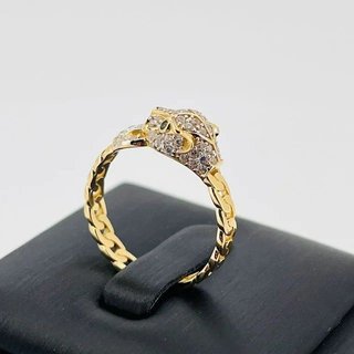 SORTIJA LEON CON CIRCONITA. Oro 18k.