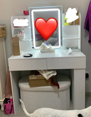 Tocador con espejo LED y 3 luces