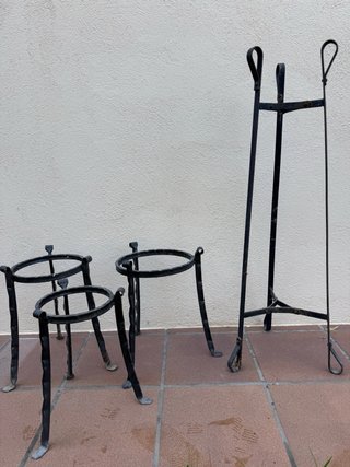 Set 4 Soportes Macetas Vintage Metal