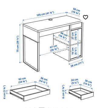 Escritorio Ikea Blanco con Cristal