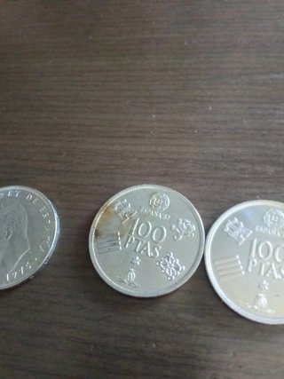 Lote 4 monedas 100 pesetas 1975-1980