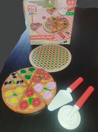 Juguetes madera cocina y pizza