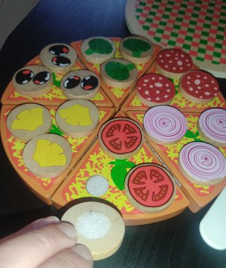 Juguetes madera cocina y pizza